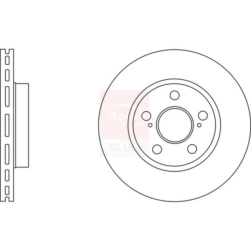 Apec 2 x Vented Front Brake Discs SDK6620