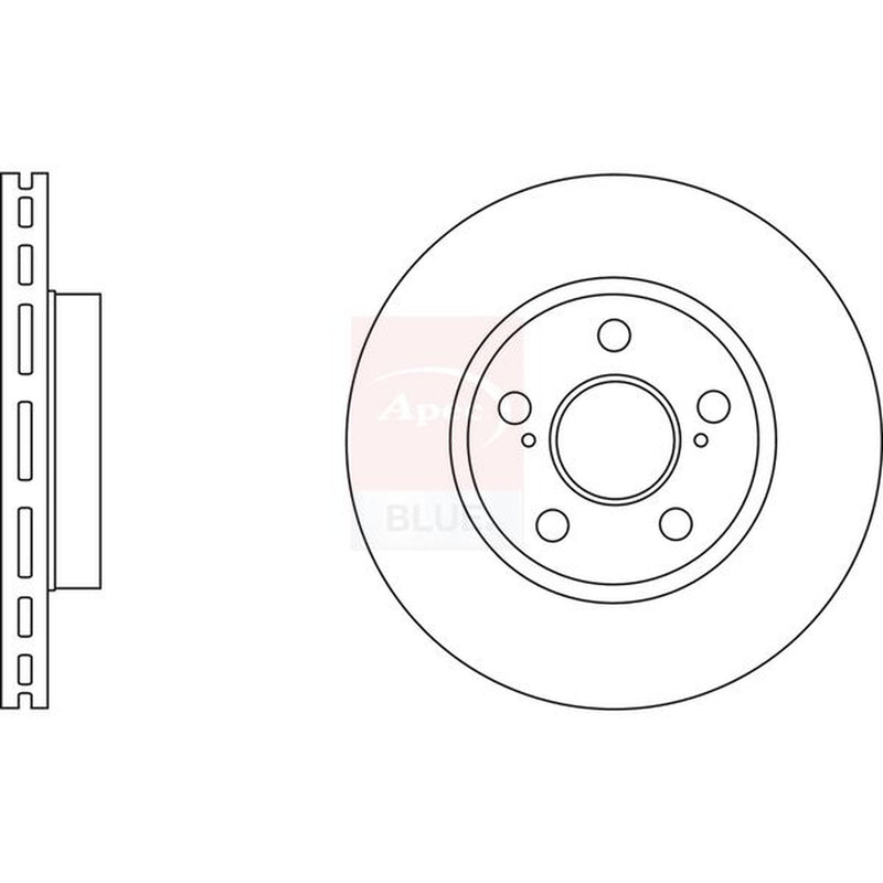 Apec 2 x Vented Front Brake Discs SDK6620