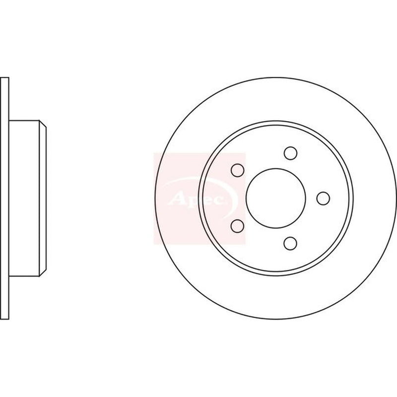 Apec 2 x Solid Rear Brake Discs DSK2079