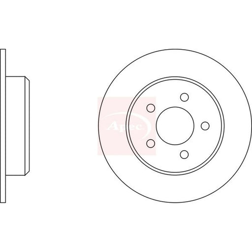 Apec 2 x Solid Rear Brake Discs DSK2079