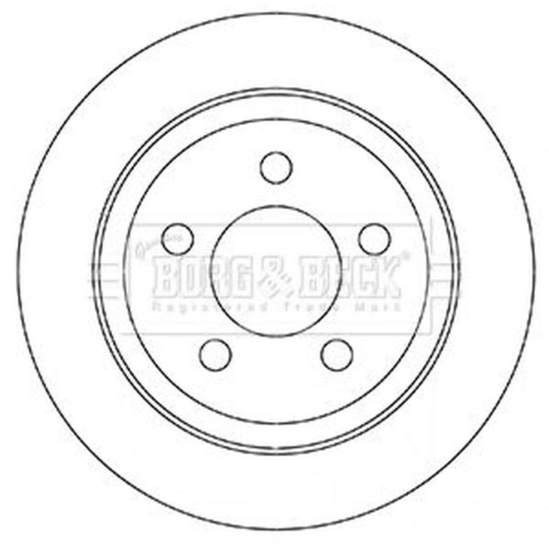 Borg & Beck 2 x Solid Rear Brake Discs BBD5351