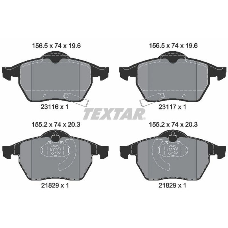 Textar Front Brake Pad Set 2311602