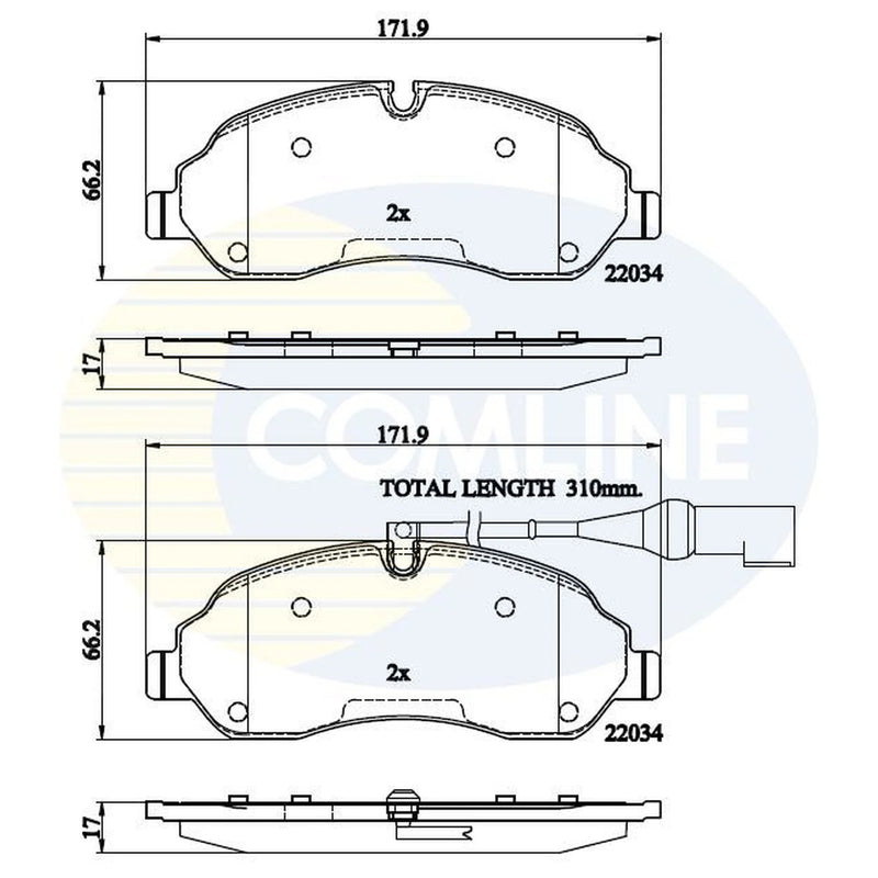 Comline 4 x Front Brake Pad Set CBP22214
