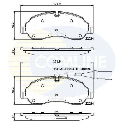 Comline 4 x Front Brake Pad Set CBP22214