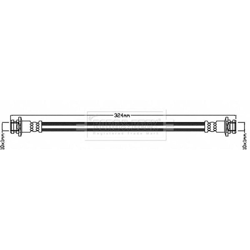 Borg & Beck Brake Hydraulic Hose Line Rear Left BBH8014