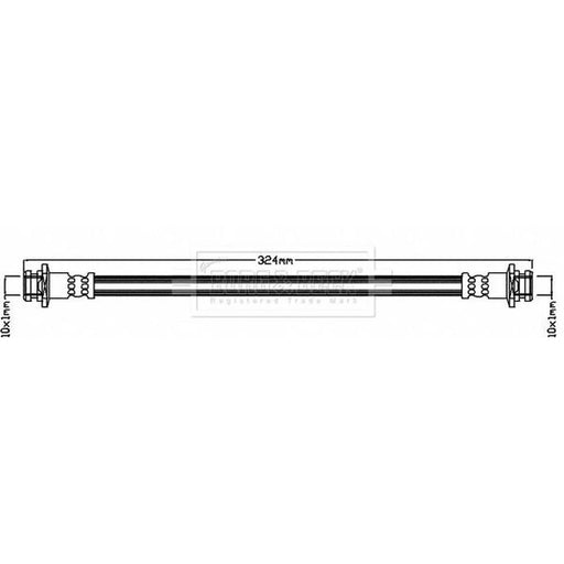 Borg & Beck Brake Hydraulic Hose Line Rear Left BBH8014