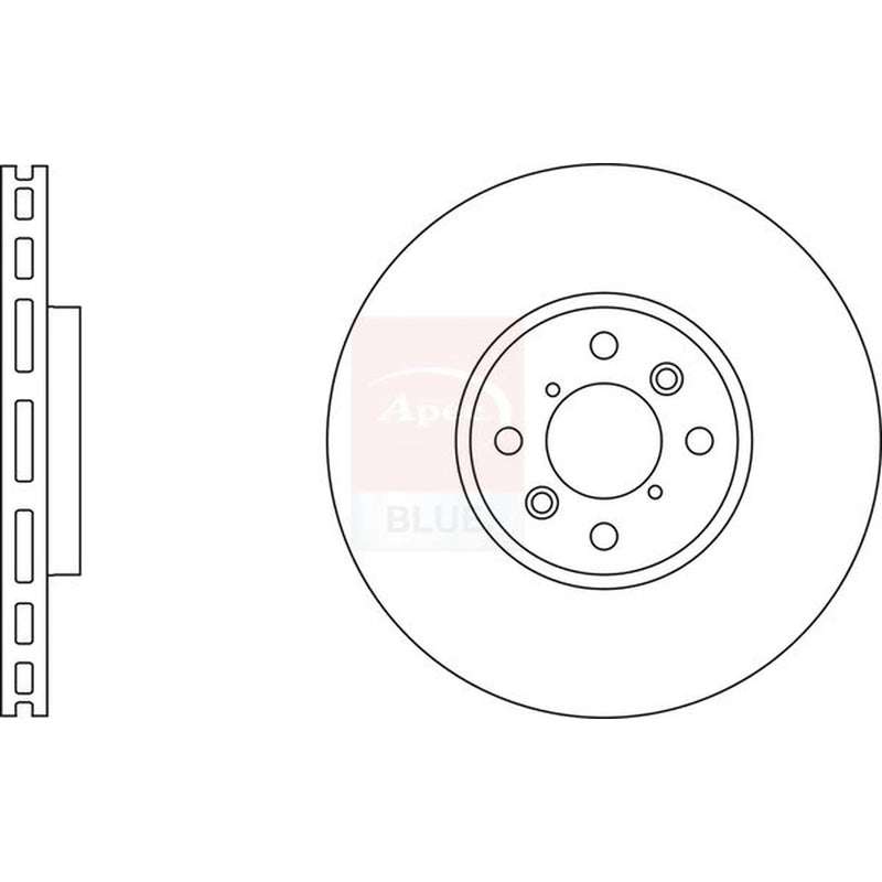 Apec 2 x Vented Front Brake Discs SDK6777