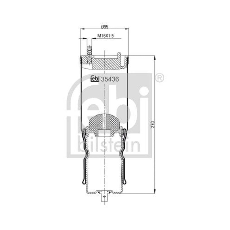 Febi Cab Suspension Air Bellow 97mm 35436