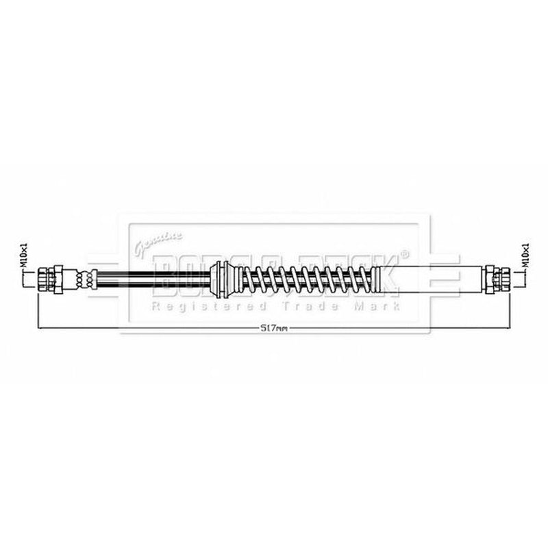 Borg & Beck Brake Hydraulic Hose Line Rear Left BBH8860