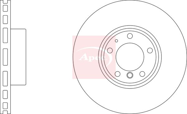 Apec 2 x Brake Disc Set Vented