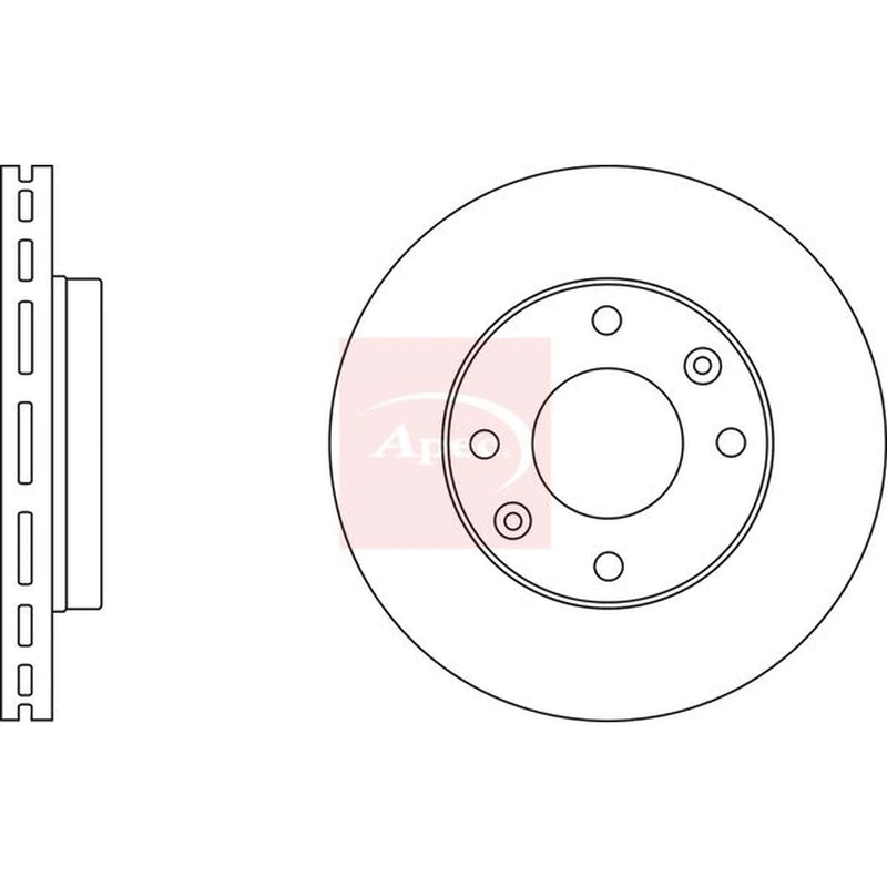 Apec 2 x Vented Front Brake Discs DSK2404
