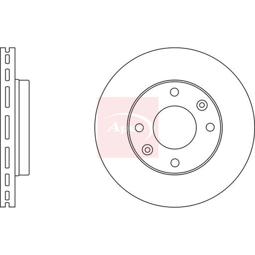 Apec 2 x Vented Front Brake Discs DSK2404