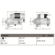 Denso Starter Motor 12V 2.2kW 9 Teeth DSN3092