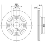 Mintex 2 x Internally Vented Rear Brake Discs MDC2966C