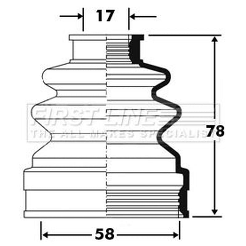 First Line Drive Shaft Bellow Kit Rear Left FCB2382