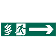 Scan Running Man Arrow Right - PVC Sign 200 x 50mm - 5200