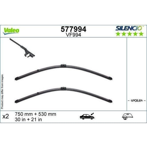 Valeo Wiper Blades Kit 577994 Silencio Front 750 mm 530 mm Part fits BMW i3 Valeo  - Town Parts