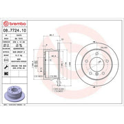 Brembo 2 x Solid Rear Brake Discs 08.7724.10