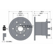 Textar 2 x Solid Front Brake Discs 93084400