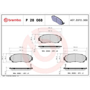 Brembo 4 x Front Brake Pad Set P28068