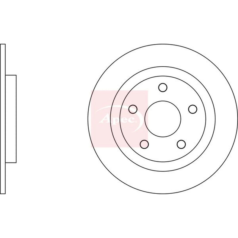 Apec 2 x Solid Rear Brake Discs DSK2687