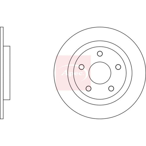 Apec 2 x Solid Rear Brake Discs DSK2687