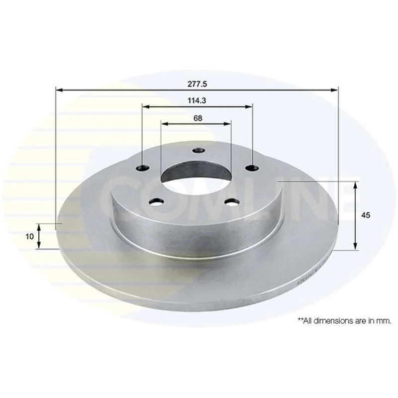 Comline 2 x Solid Rear Brake Discs ADC0261