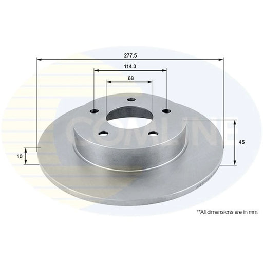 Comline 2 x Solid Rear Brake Discs ADC0261
