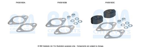 BM Catalysts FK50183A Exhaust Pipe Mounting Fitting Kit Fits Mitsubishi Colt BM - Town Parts