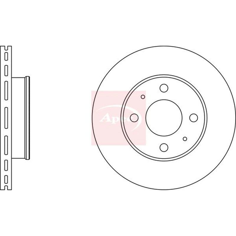 Apec 2 x Vented Front Brake Discs DSK2214