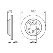 Bosch 2 x Vented Brake Discs 0 986 479 S20