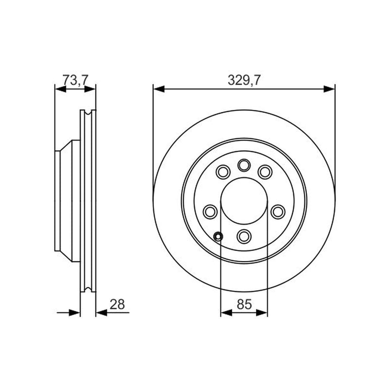 Bosch 2 x Vented Brake Discs 0 986 479 S20