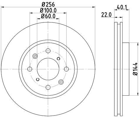 MINTEX Brake Disc Front Internally Vented 256mm Outer Diameter Fits Suzuki Swift MINTEX - Town Parts