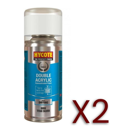 2x Hycote Aerosol Paint for Bmw Titan/Titanium Silver (Metallic)150ml Hycote  - Town Parts
