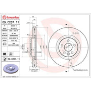 Brembo 2 x Front Brake Discs 09.C207.11