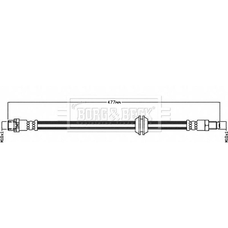 Borg & Beck Brake Hydraulic Hose Line Rear Left BBH8490