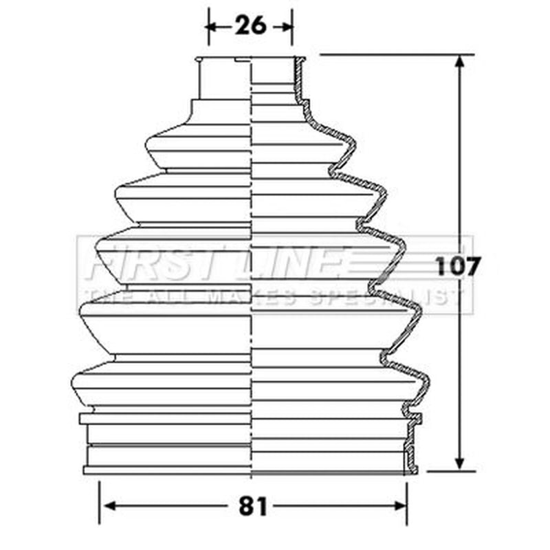 First Line Drive Shaft Bellow Kit Front Left Thermopl FCB6215