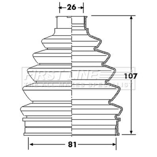 First Line Drive Shaft Bellow Kit Front Left Thermopl FCB6215