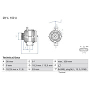 Bosch Car Alternator 12V 0 986 085 350
