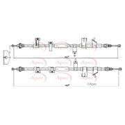 Apec Handbrake Cable Left Rear CAB1670