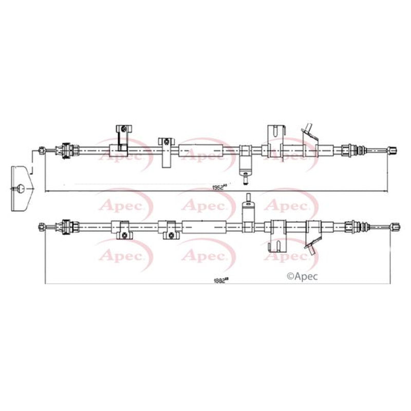 Apec Handbrake Cable Left Rear CAB1670