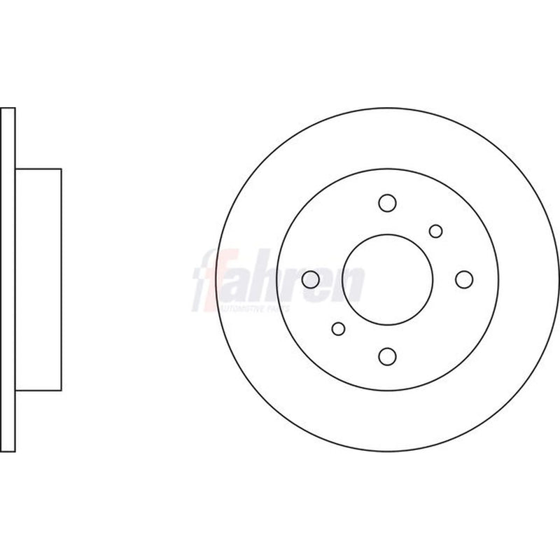 Fahren 2 x Solid Rear Brake Discs FBD6071