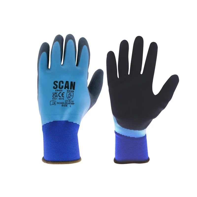 Scan Waterproof Latex Gloves - XXL (Size 11) - SCAGLOLAWPXX