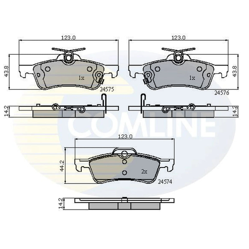 Comline 4 x Rear Brake Pad Set CBP31657