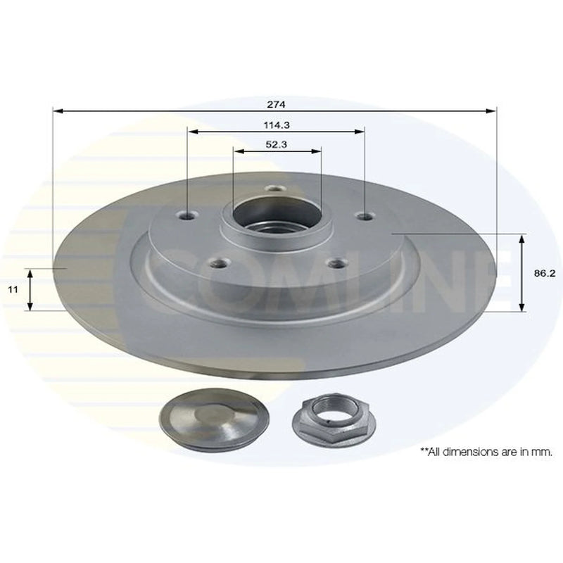 Comline 2 x Solid Rear Brake Discs ADC3013