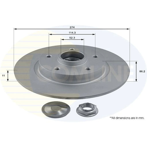 Comline 2 x Solid Rear Brake Discs ADC3013