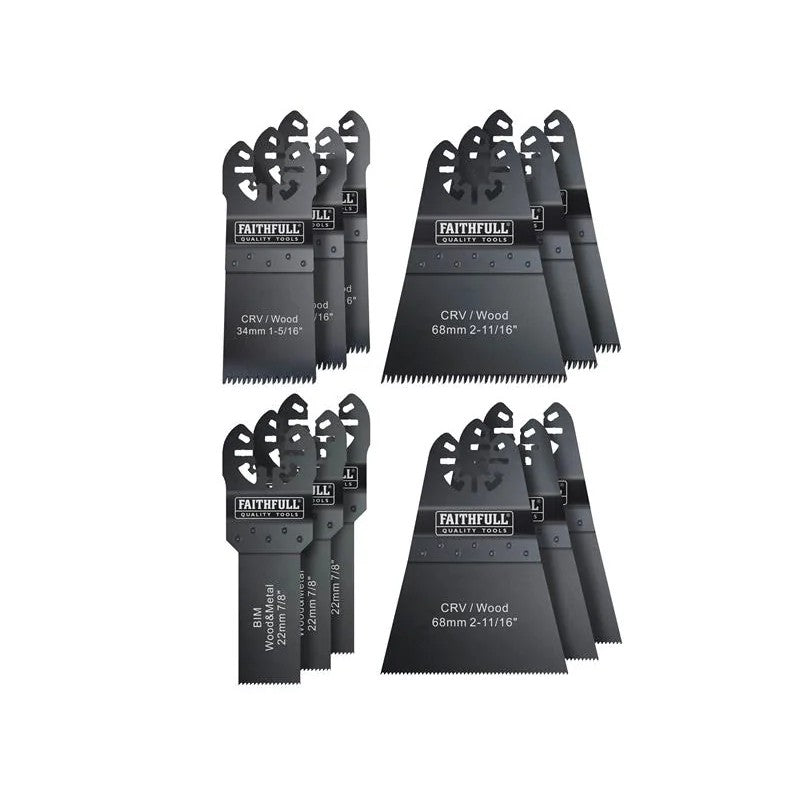 Faithfull Multi-Function Tool Blade Set, 12 Piece - FAIMFKIT12