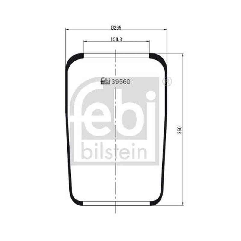 Febi Air Suspension Bellow 150mm 39560