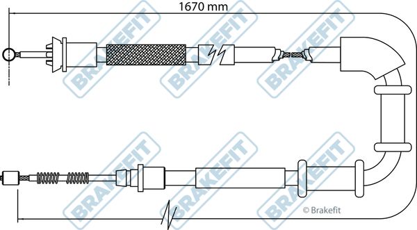 Apec Handbrake Cable Left Rear fits Fiat Punto Hatchback 2008-2009 1.3