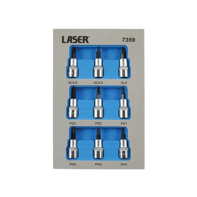 Laser Tools Socket Bit Set 3/8"D 9pc - PL